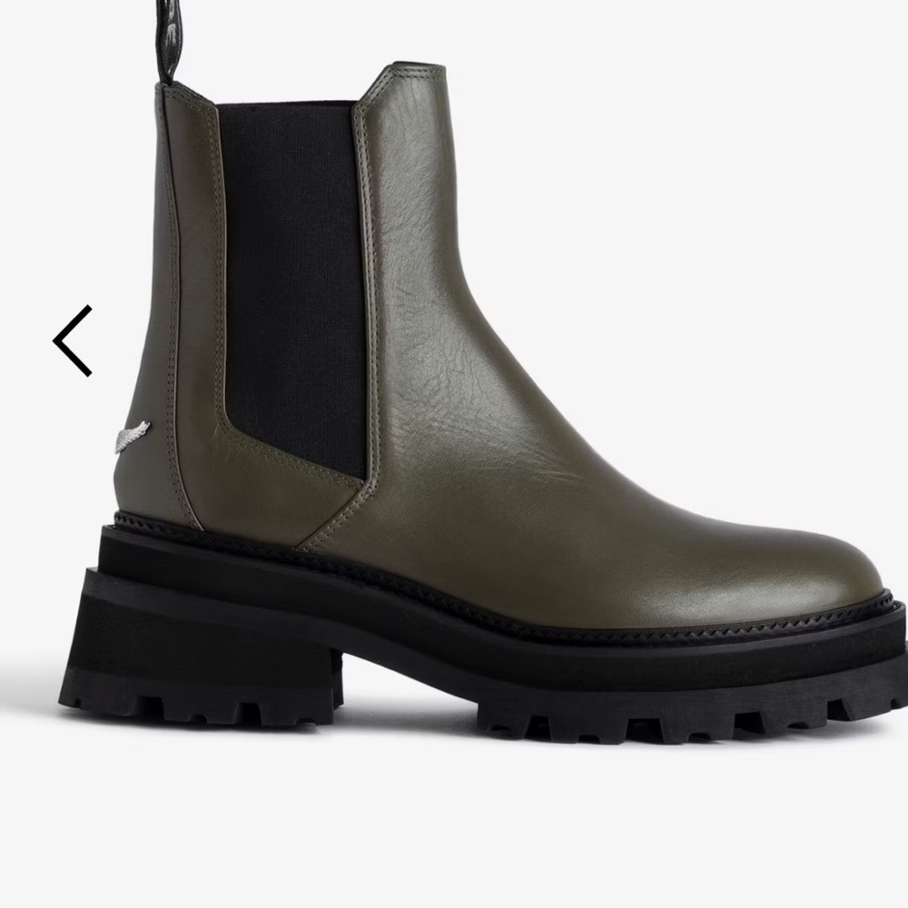Zadig & Voltaire Ride Chelsea Boots Military Green New w/ Box Never Worn EU 3&